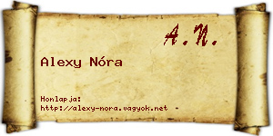 Alexy Nóra névjegykártya